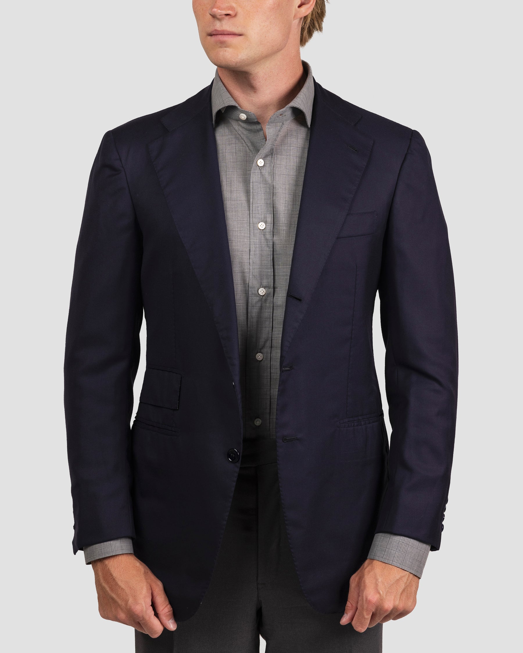 Camicia Quadri Grigio Medio