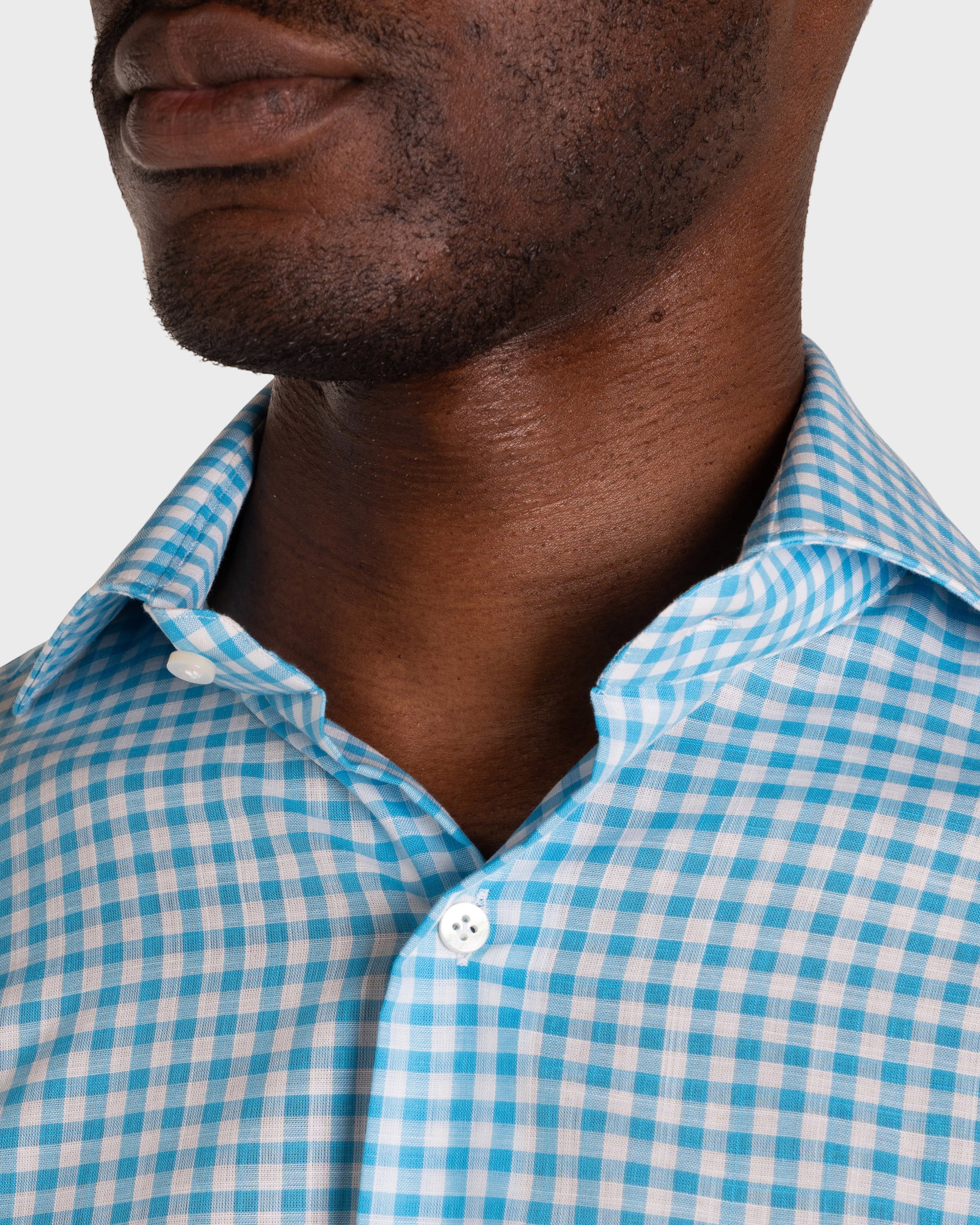 Camicia Quadri Chambray Oxford