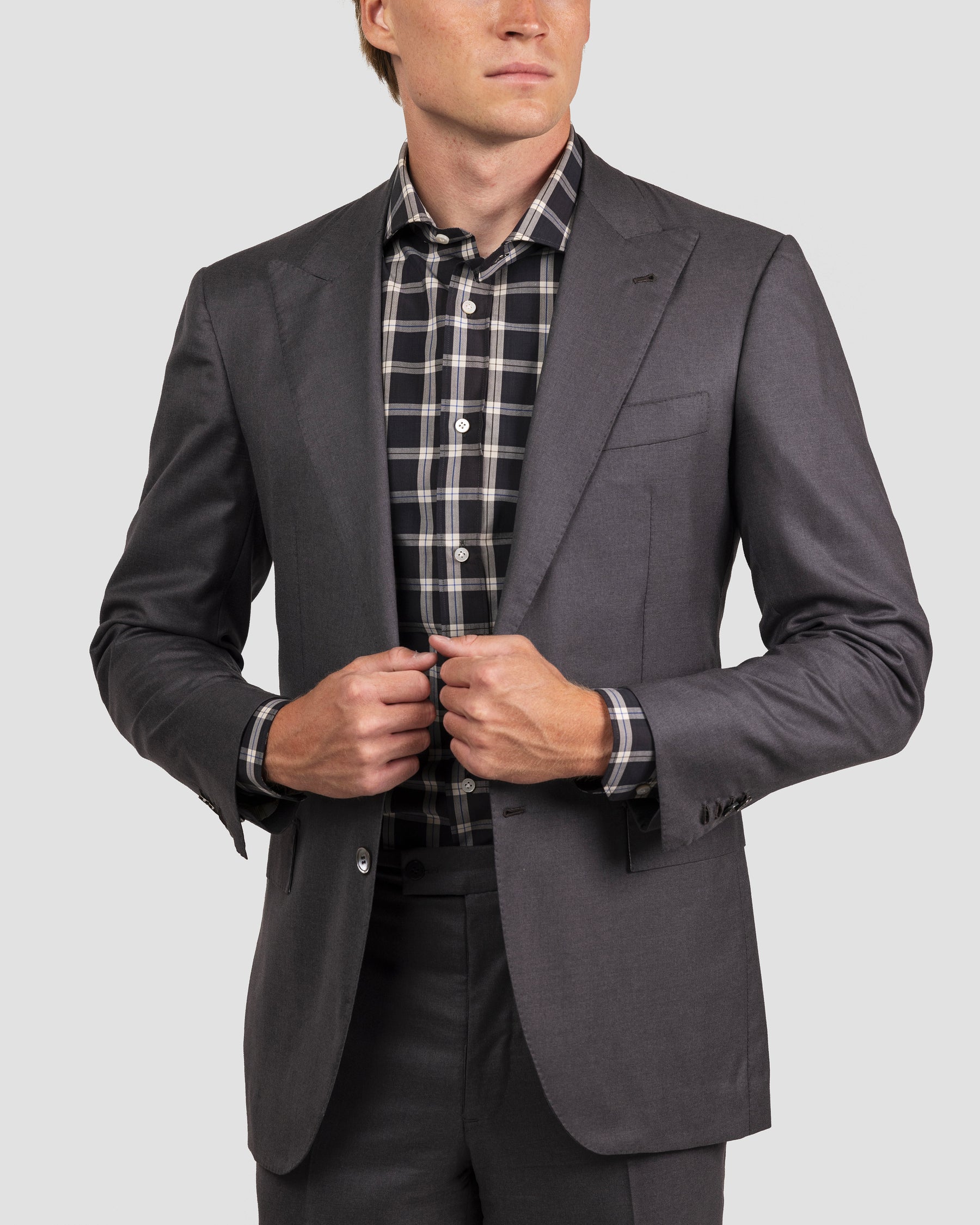 Camicia Quadri Nero e Bianco Popeline