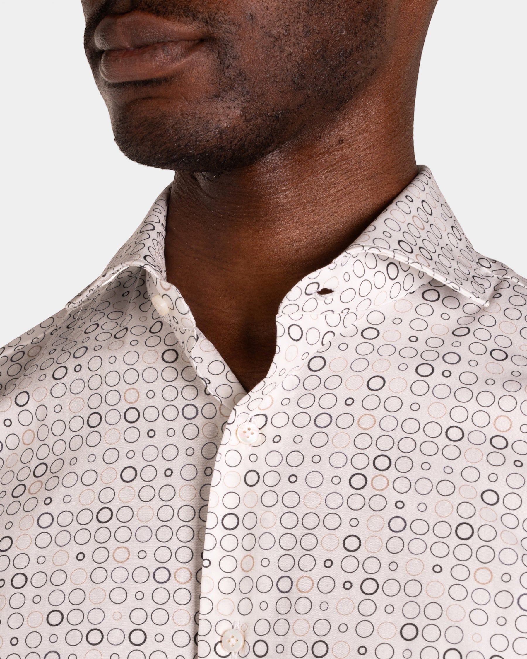 Camicia Stampa Geometrica Popeline
