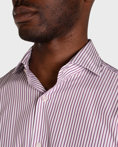Purple Striped Poplin Shirt