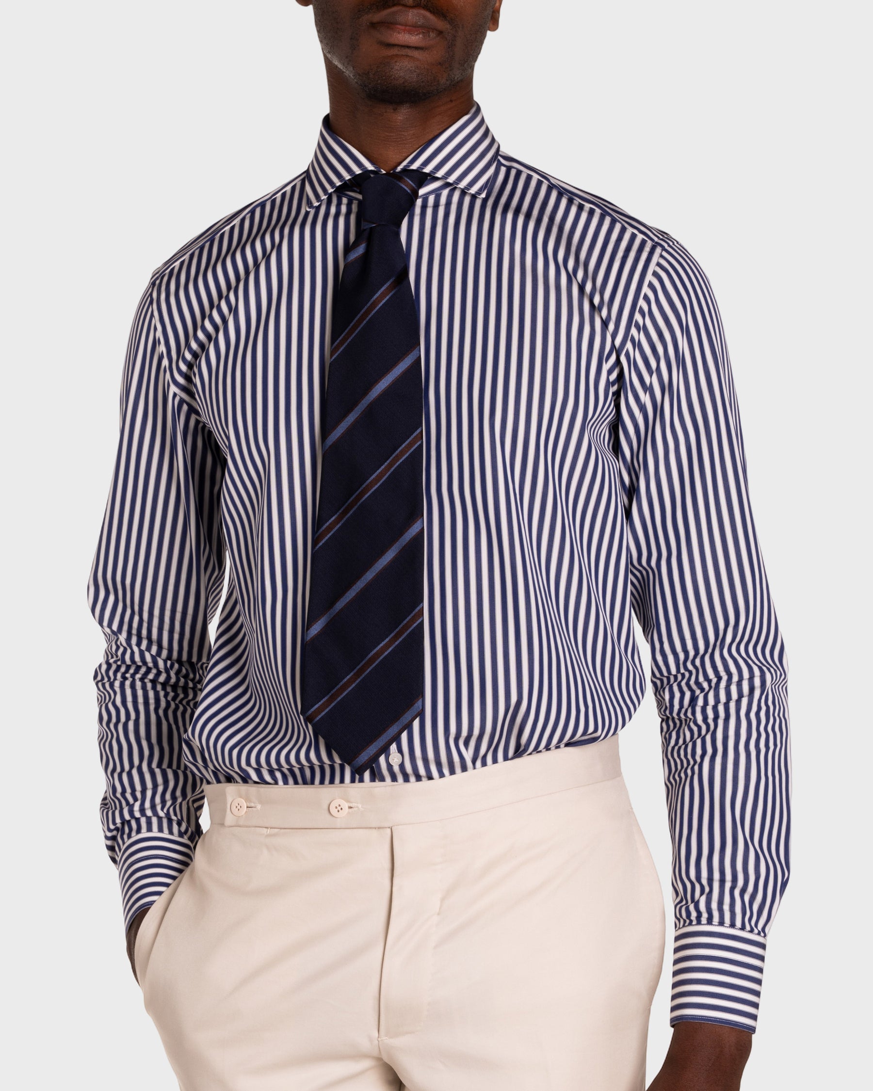 Camicia A Righe Signature Popeline