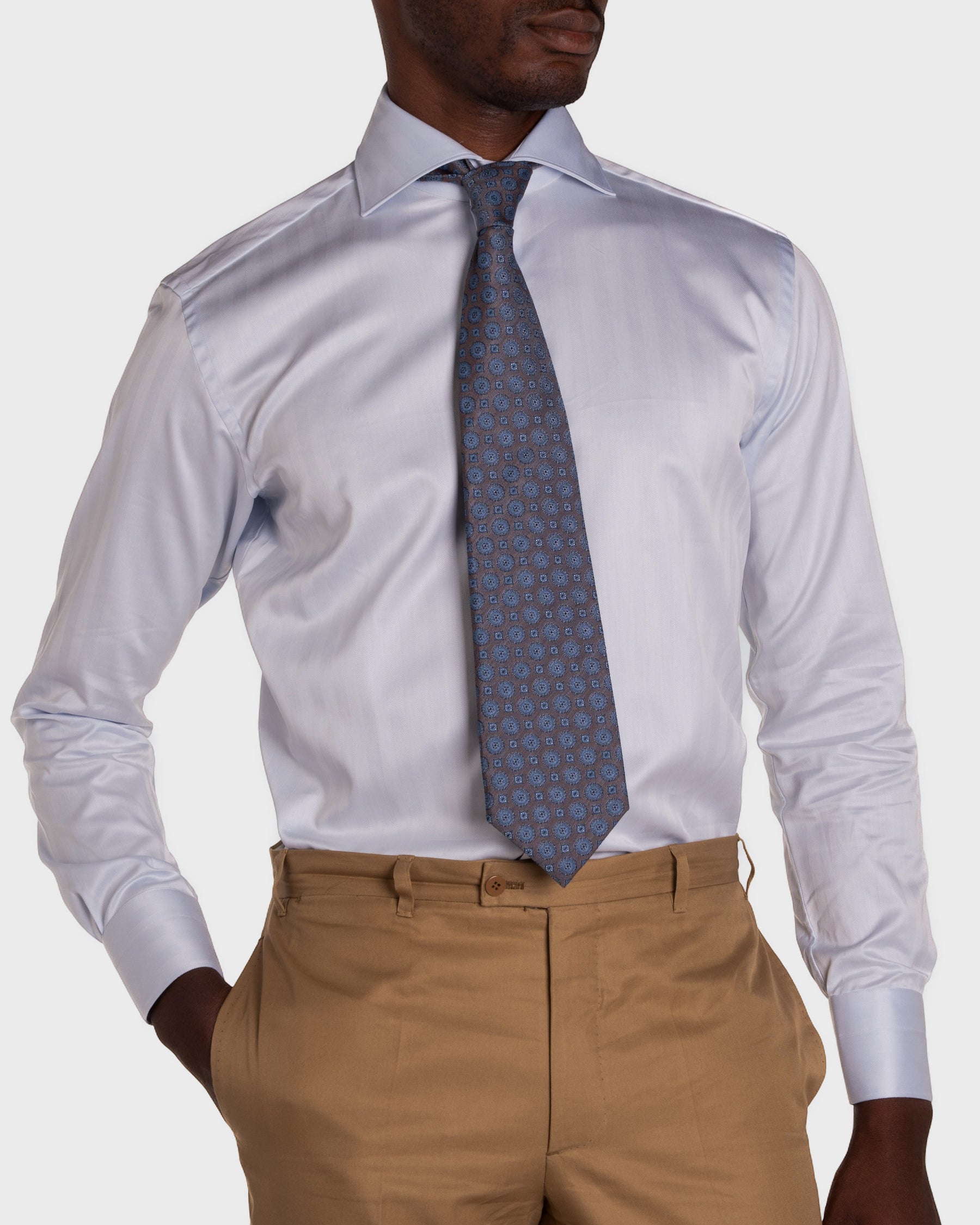 Camicia Celeste Chiaro Signature Twill
