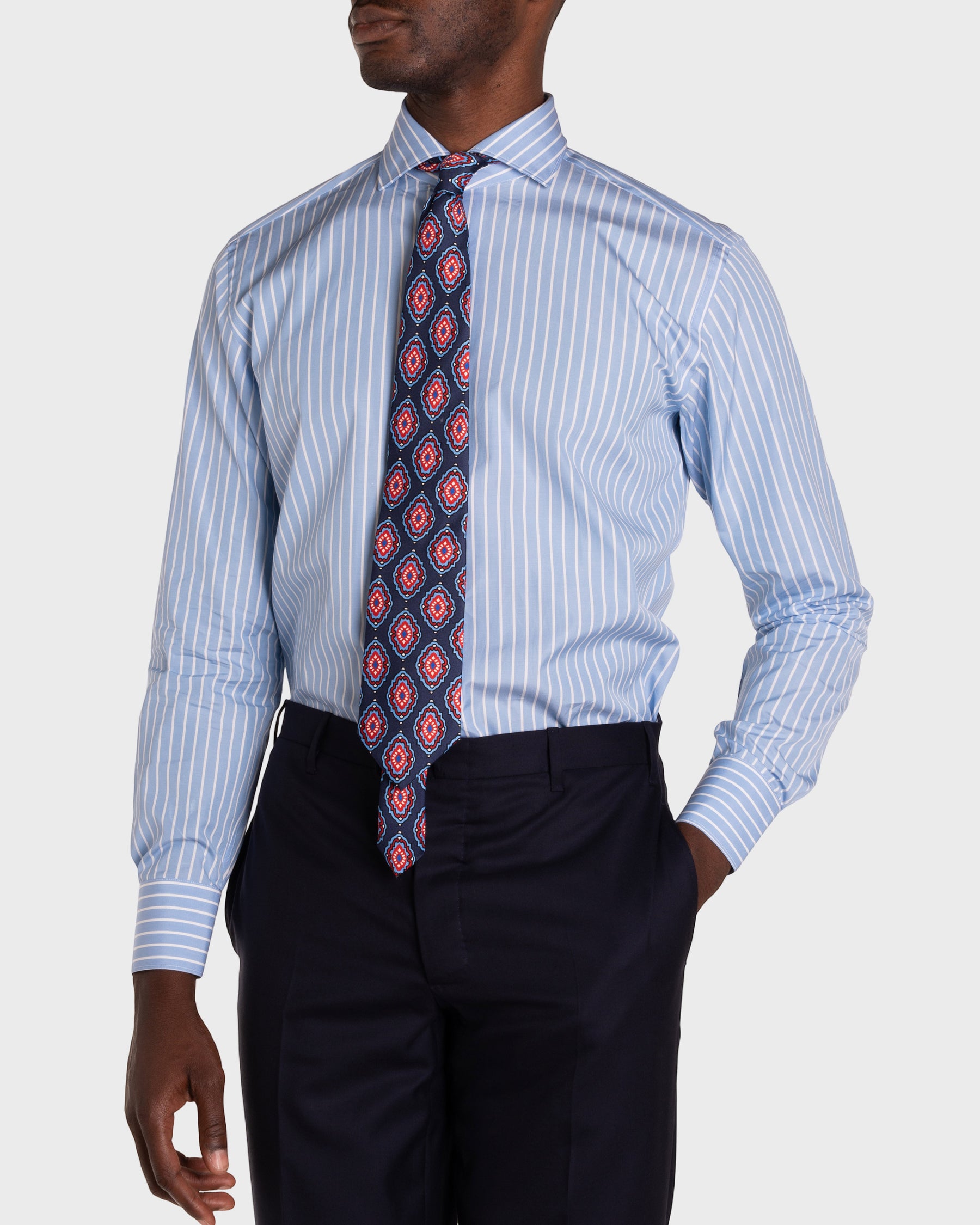 Camicia A Righe Signature Popeline