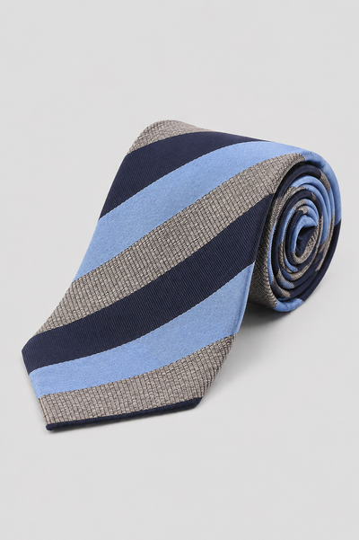 Cravatta  7 Pieghe Regimental Azzurro