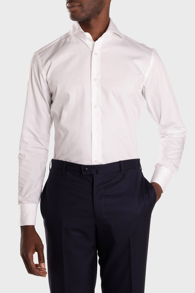 Chemise en sergé piqué blanc