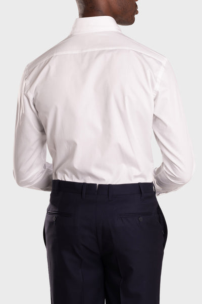 Chemise en sergé piqué blanc