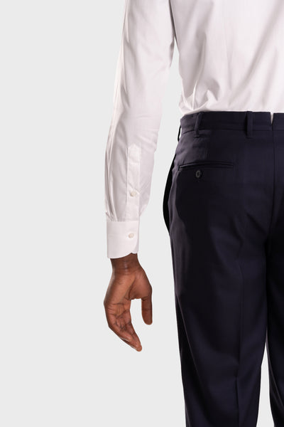 Chemise en sergé piqué blanc