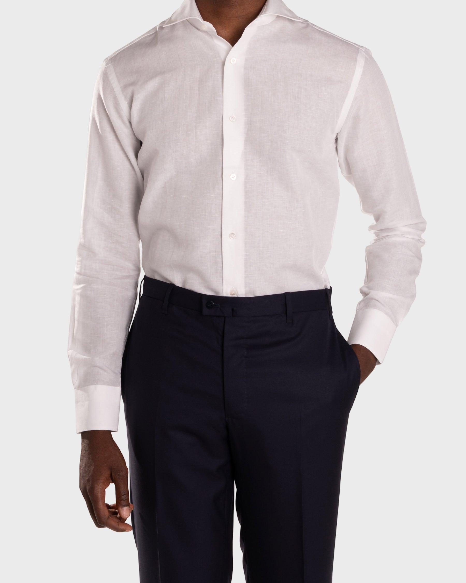 Camicia Bianca Cotone-Lino