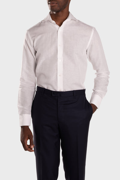 Camicia Bianca Cotone-Lino