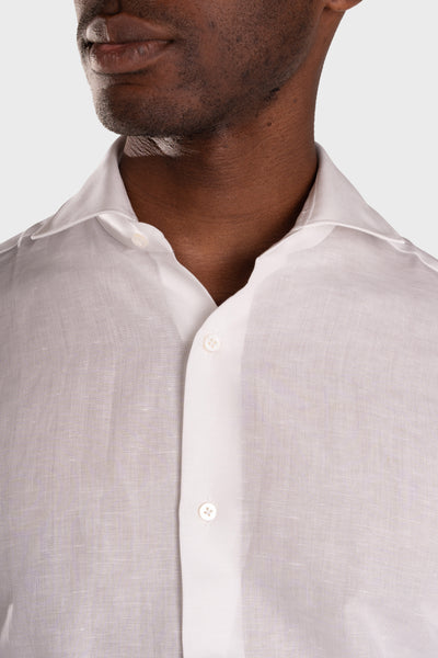 Camicia Bianca Cotone-Lino