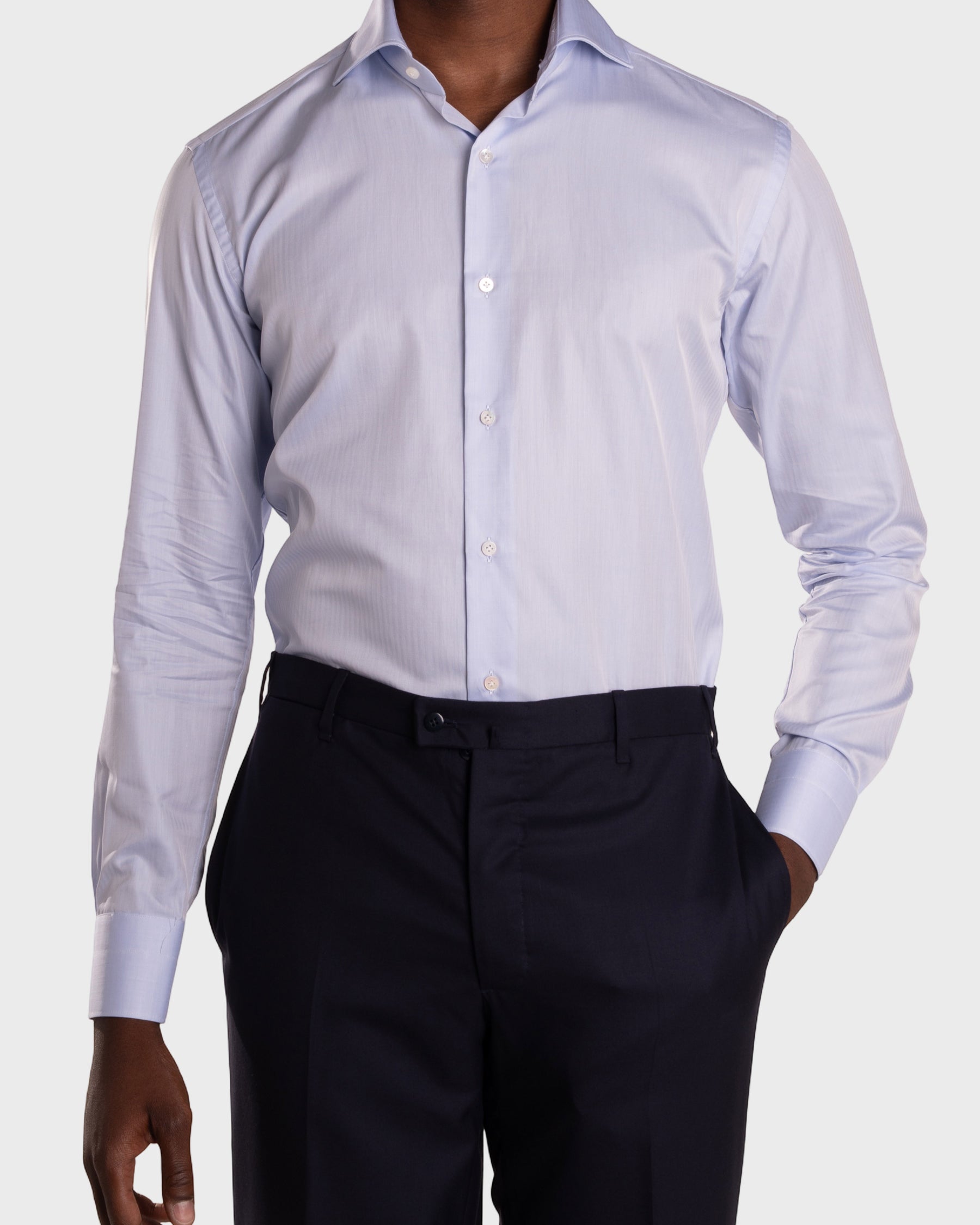 Camicia Celeste Medio Twill