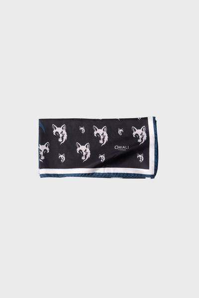 Wolf Design Printed Twill Scarf