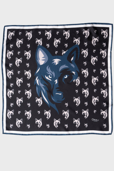 Wolf Design Printed Twill Scarf