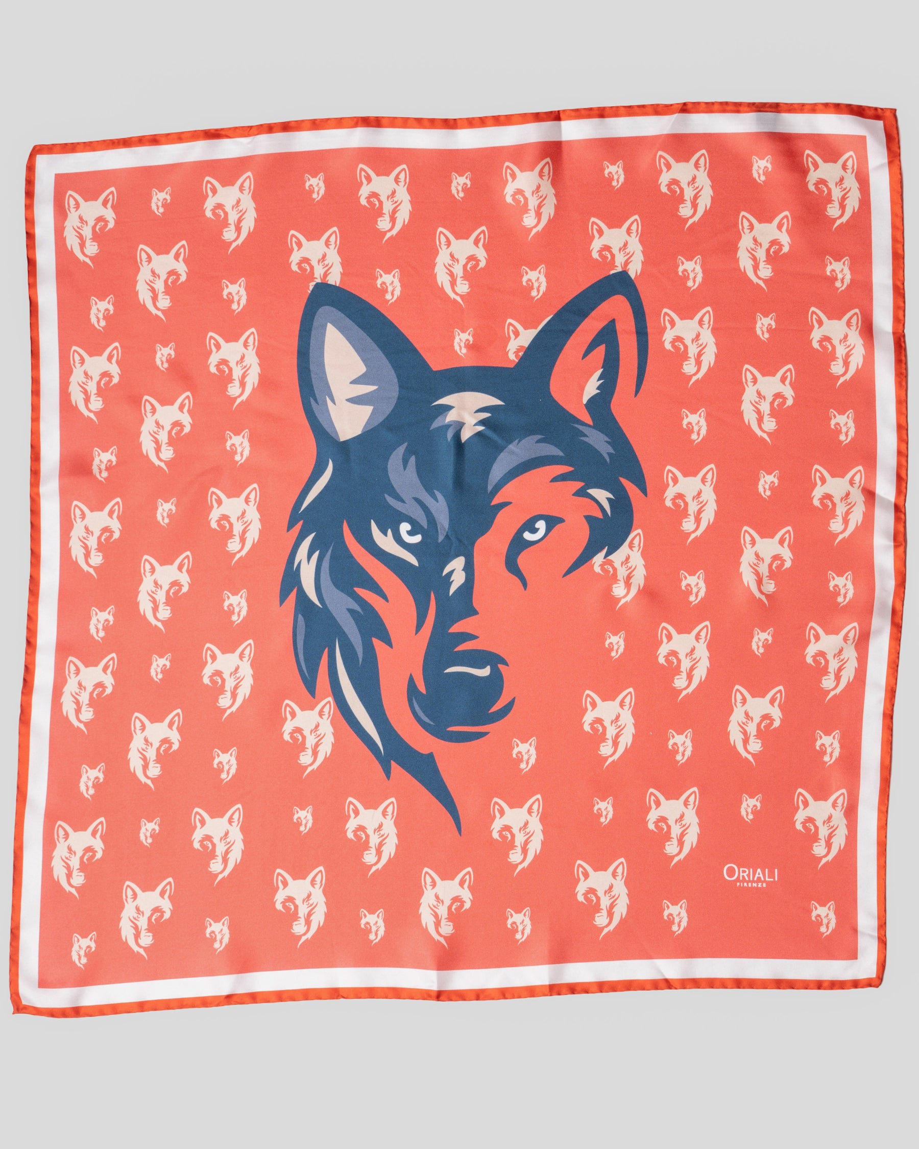 Foulard Ècharpe en sergé imprimé motif Loup