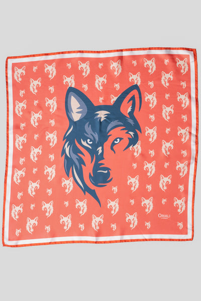 Wolf Design Printed Twill Scarf