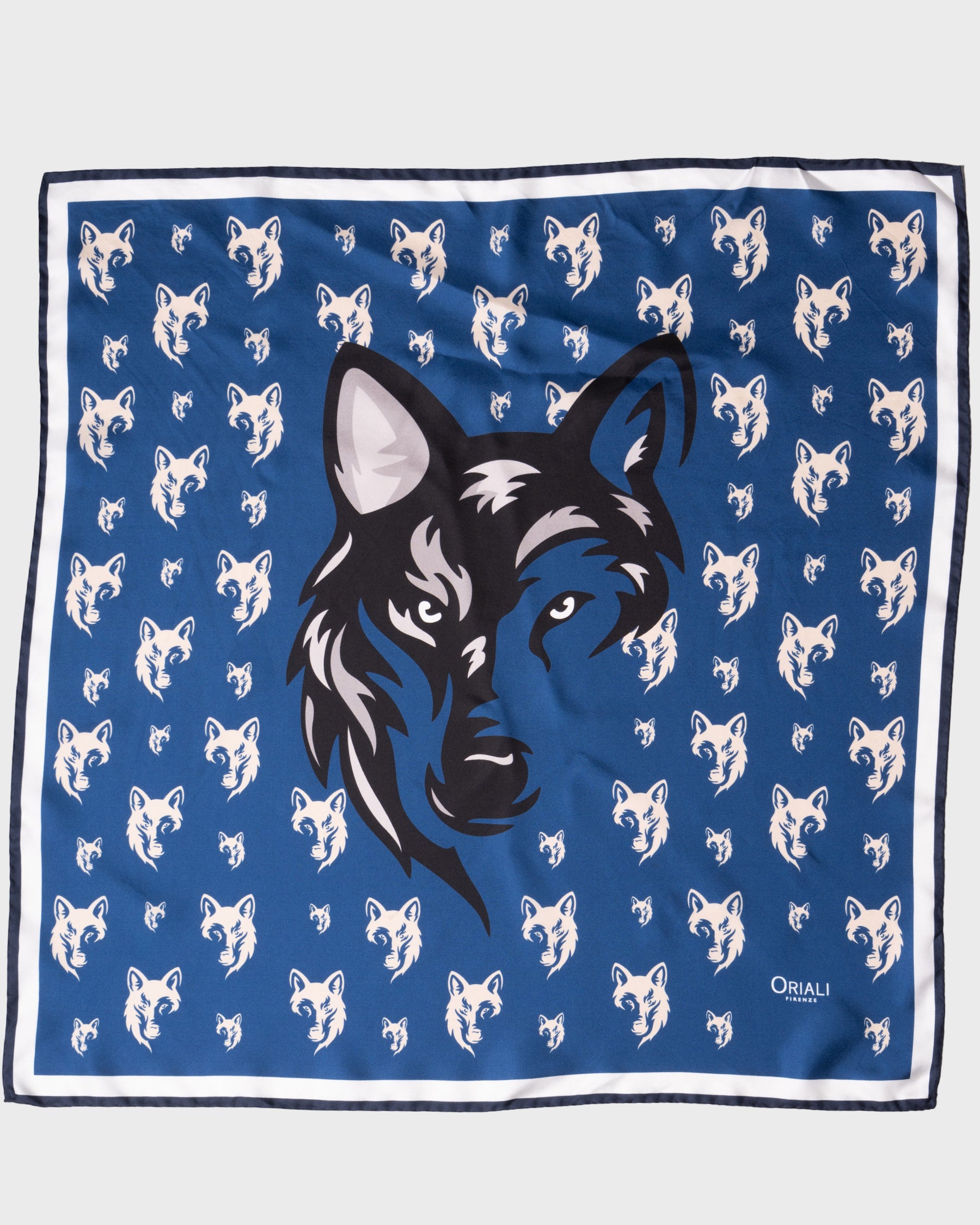 Foulard Écharpe en sergé imprimé motif Loup