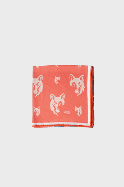 Wolf Design Printed Twill Scarf