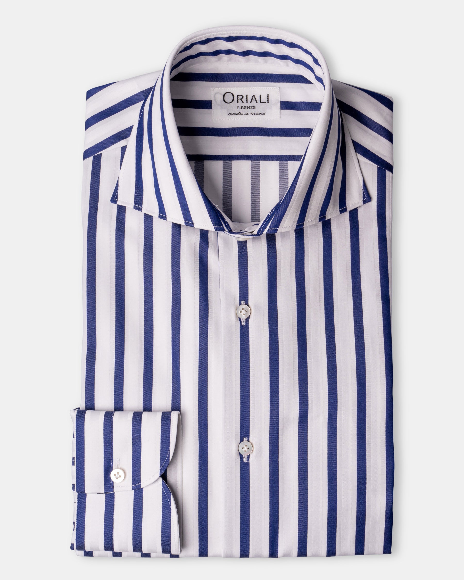 Camicia Righe  Navy Popeline