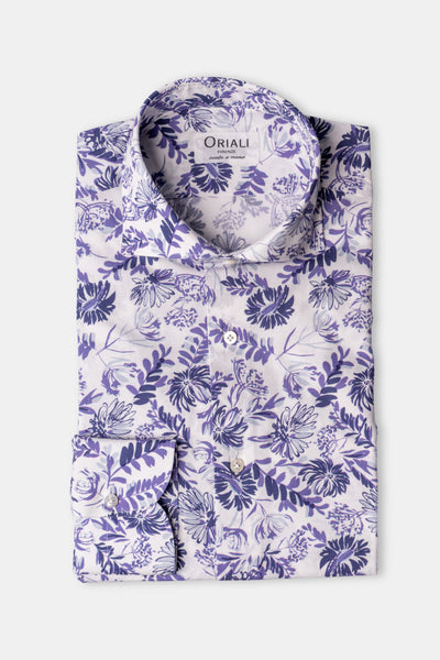 Camicia Stampa Floreale Popeline