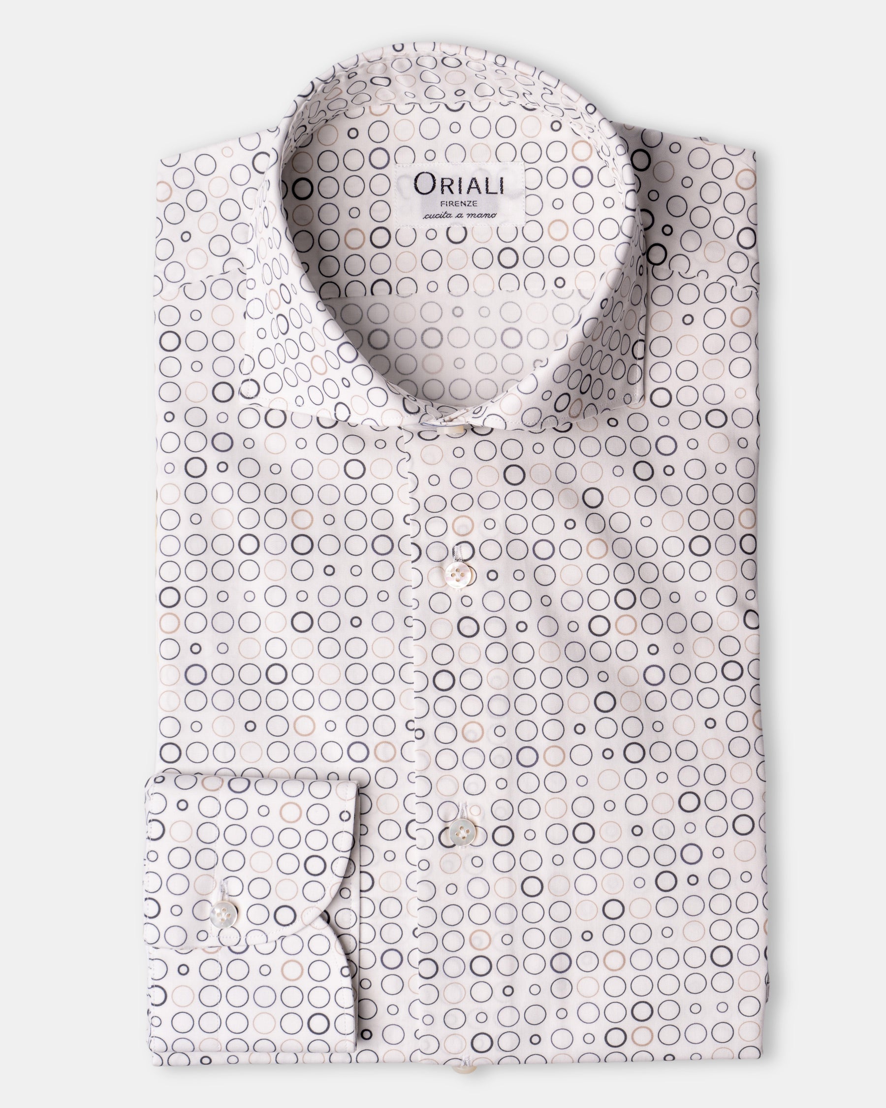 Camicia Stampa Geometrica Popeline