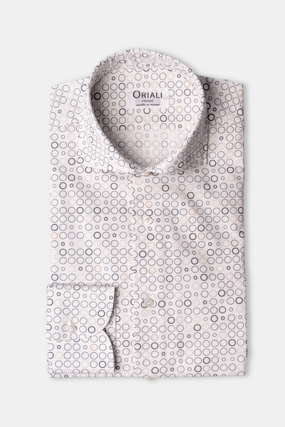 Camicia Stampa Geometrica Popeline