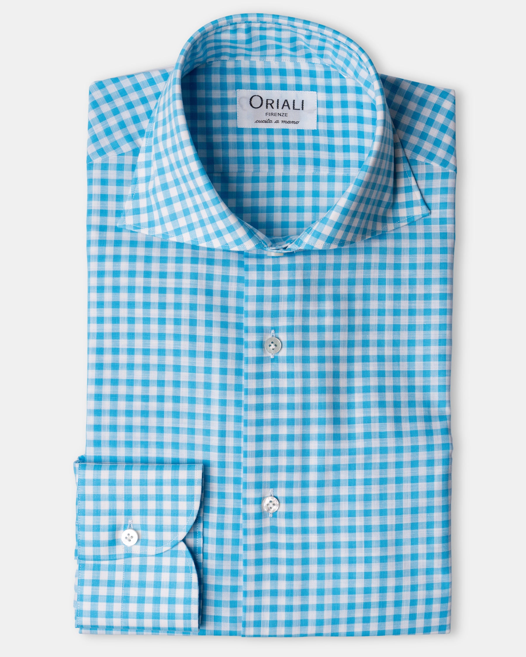 Camicia Quadri Chambray Oxford