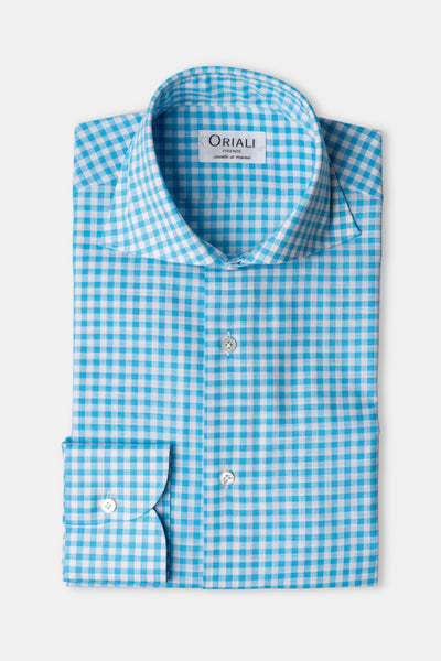 Camicia Quadri Chambray Oxford