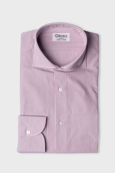 Chemise classique en popeline à rayures
