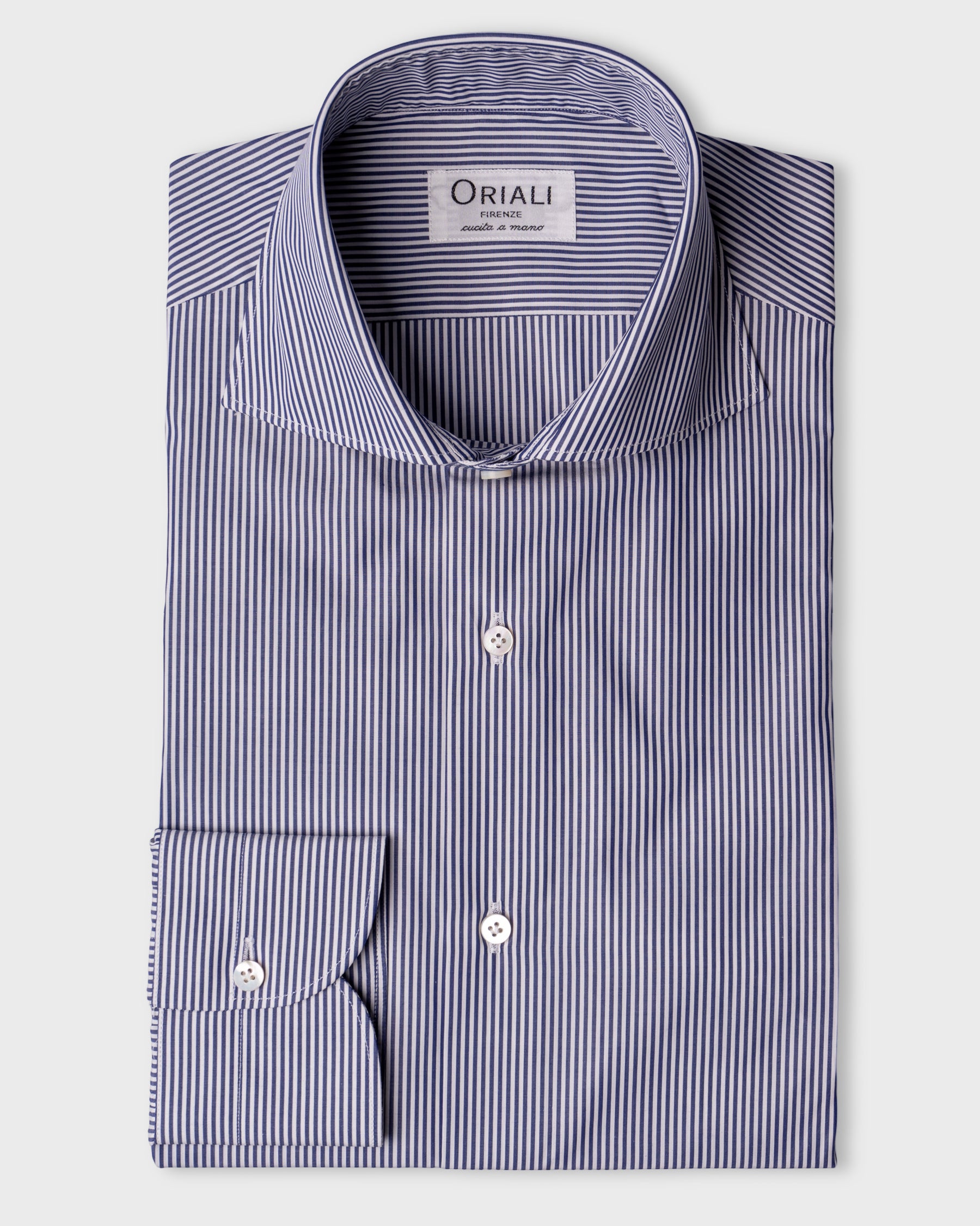 Camicia A Righe Sottili Popeline