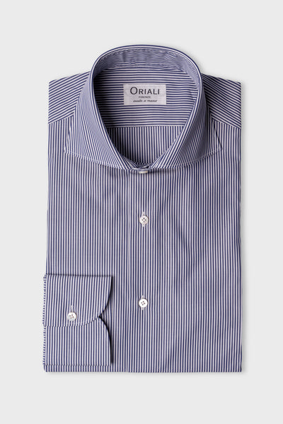 Camicia A Righe Sottili Popeline