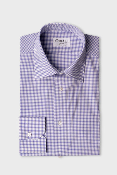 Chemise à carreaux en popeline Signature