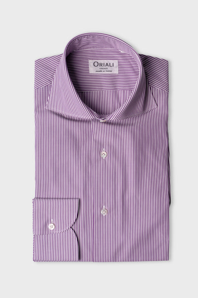 Chemise en popeline rayée Signature