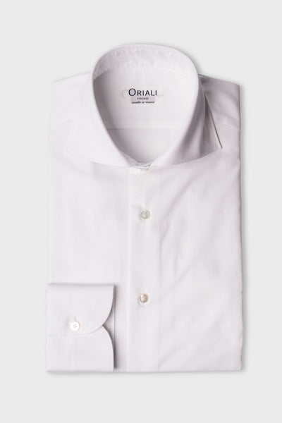 Chemise en sergé piqué blanc