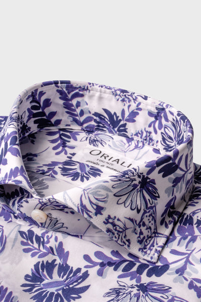 Camicia Stampa Floreale Popeline