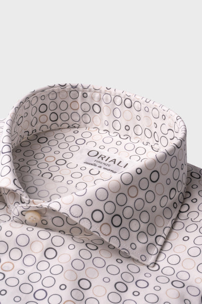 Camicia Stampa Geometrica Popeline