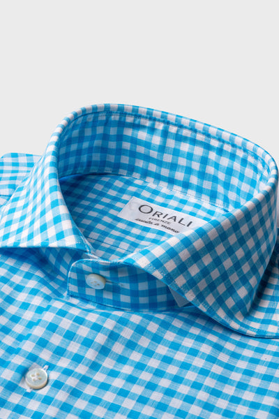 Camicia Quadri Chambray Oxford