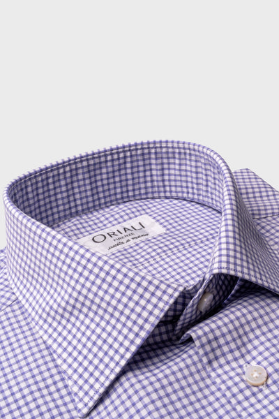 Chemise à carreaux en popeline Signature