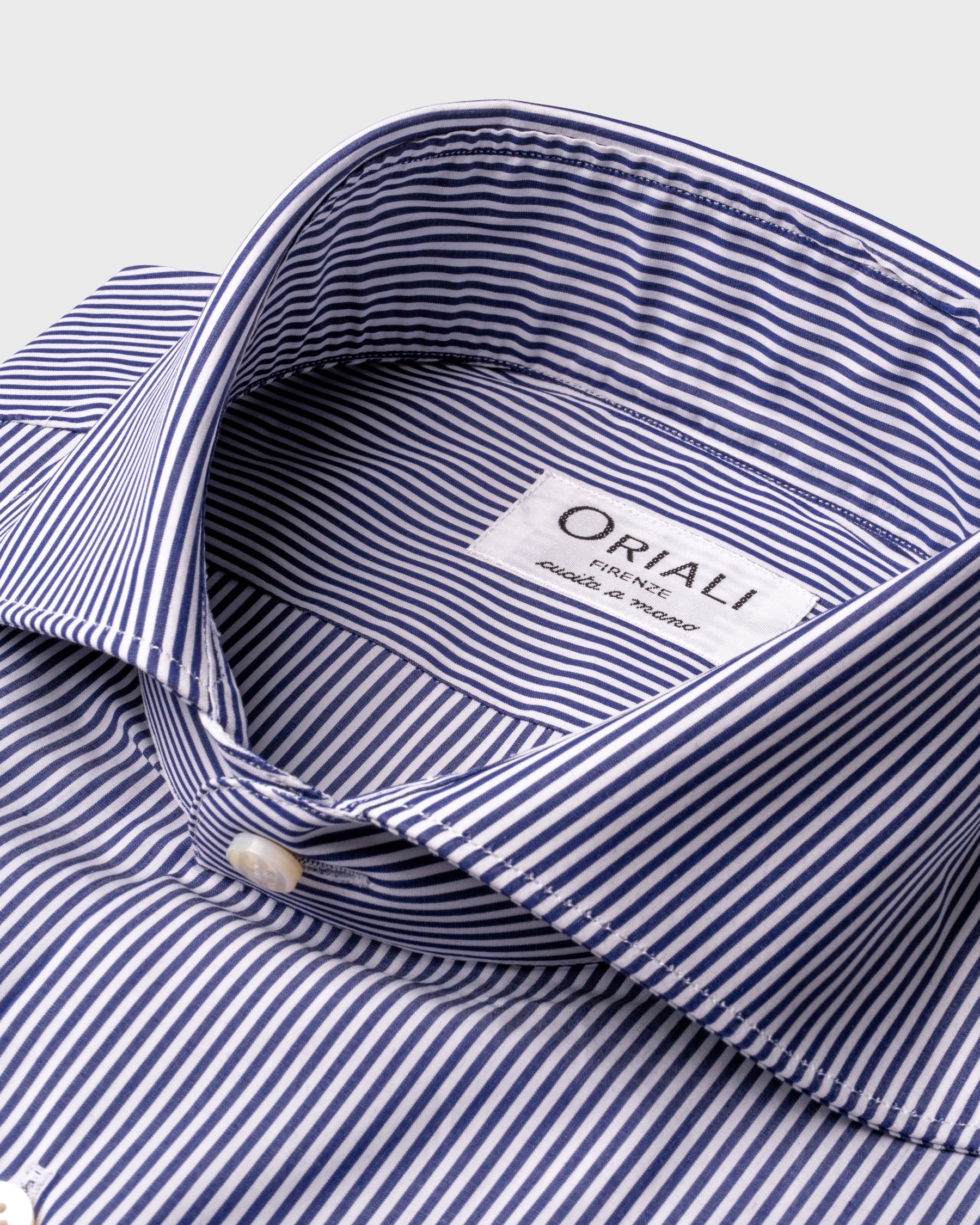 Camicia A Righe Sottili Popeline