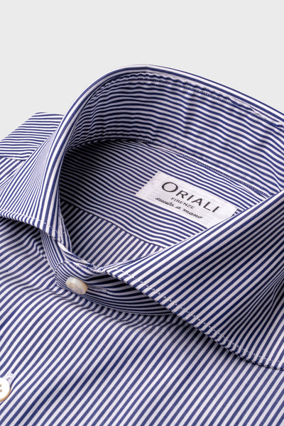 Camicia A Righe Sottili Popeline