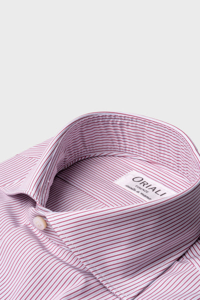 Chemise classique en popeline à rayures