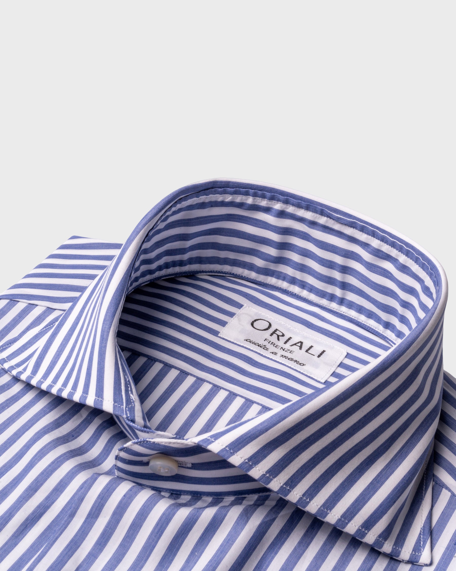 Camicia A Righe Blue Signature Popeline