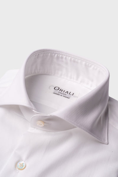 Chemise en sergé piqué blanc