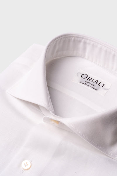 Camicia Bianca Cotone-Lino