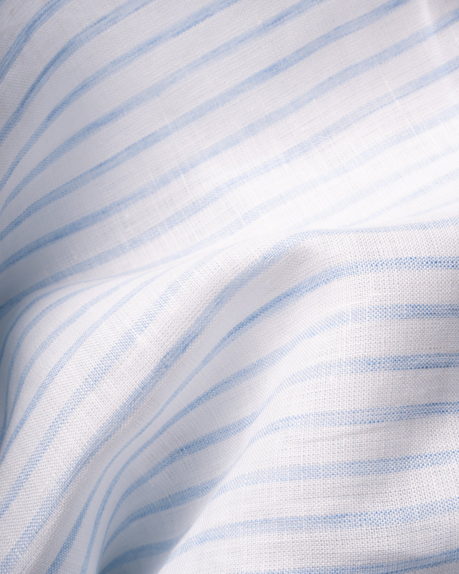 Camicia Di Lino A Righe Bianca Azzurro