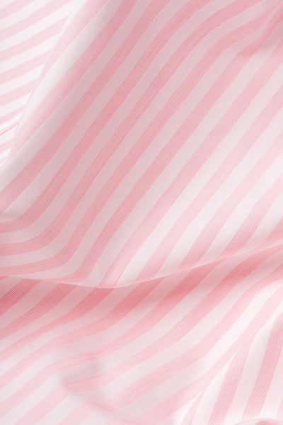 Camicia A Righe Rosa Popeline