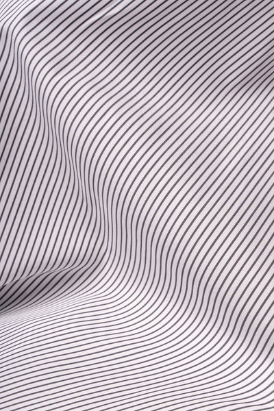 Camicia A Righe Sottili Classica Popeline