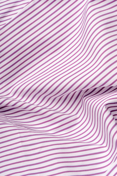 Camicia A Righe Viola Popeline