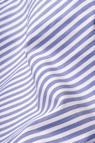 Chemise rayée en popeline bleue Signature