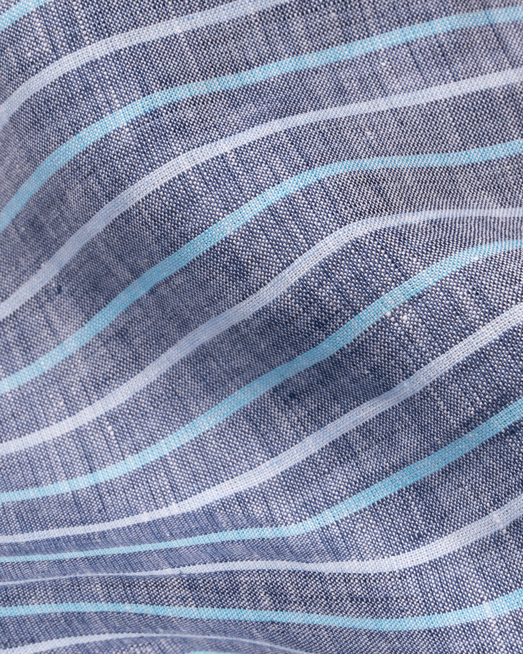 Camicia Di Lino A Righe Blu